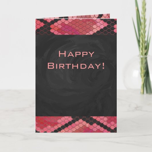 Monogram Snake Black en Red Print Kaart (Voorkant)