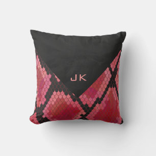 Monogram Snake Black en Red Print Kussen