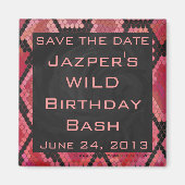 Monogram Snake Black en Red Print Magneet (Voorkant)