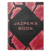 Monogram Snake Black en Red Print Notitieboek (Voorkant)