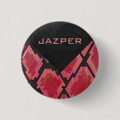 Monogram Snake Black en Red Print Ronde Button 3,2 Cm (Voorkant)
