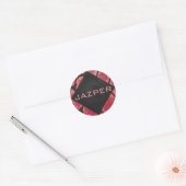Monogram Snake Black en Red Print Ronde Sticker (Envelop)