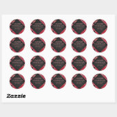 Monogram Snake Black en Red Print Ronde Sticker (Vel)