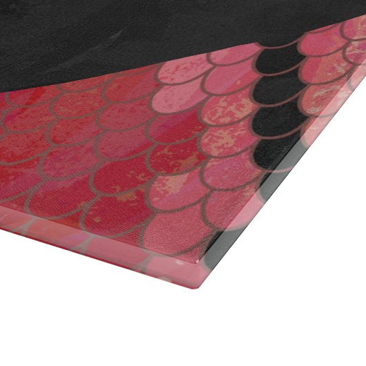 Monogram Snake Black en Red Print Snijplank (Hoek)