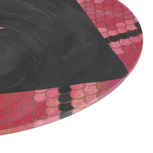 Monogram Snake Black en Red Print Snijplank (Hoek)