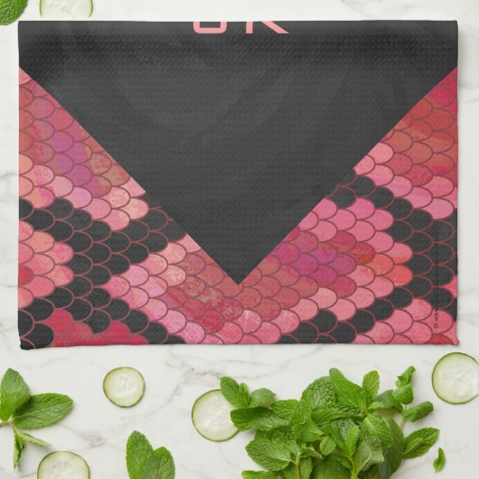 Monogram Snake Black en Red Print Theedoek (Gevouwen)