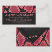 Monogram Snake Black en Red Print Visitekaartje (Voorkant / Achterkant)