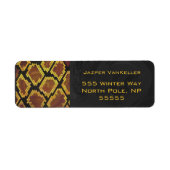 Monogram Snake Brown and Gold Print Etiket (Voorkant)