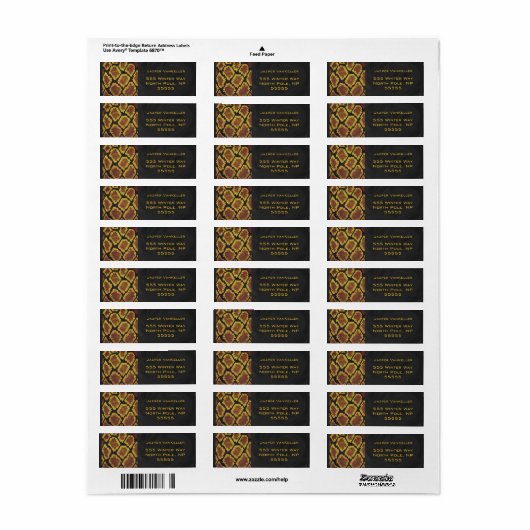 Monogram Snake Brown and Gold Print Etiket (Full Sheet)