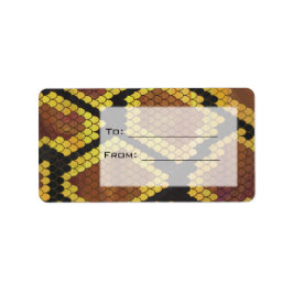Monogram Snake Brown and Gold Print Etiket
