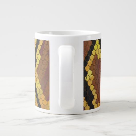 Monogram Snake Brown and Gold Print Grote Koffiekop (Achterkant)