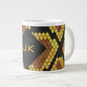 Monogram Snake Brown and Gold Print Grote Koffiekop (Voorkant rechts)