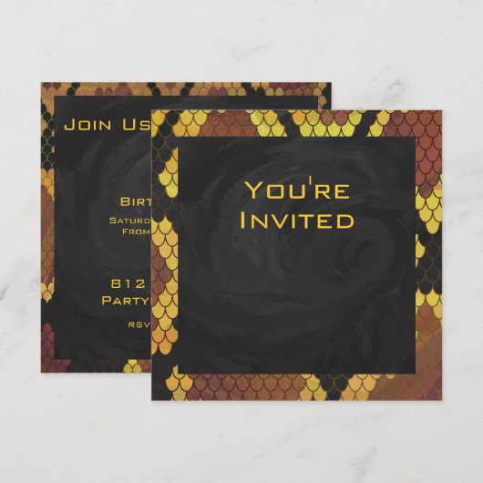 Monogram Snake Brown and Gold Print Kaart (Voorkant / Achterkant)