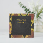 Monogram Snake Brown and Gold Print Kaart (Staand voorkant)