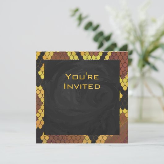 Monogram Snake Brown and Gold Print Kaart (Staand voorkant)