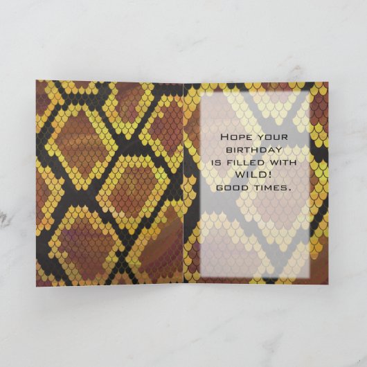 Monogram Snake Brown and Gold Print Kaart (Binnen)