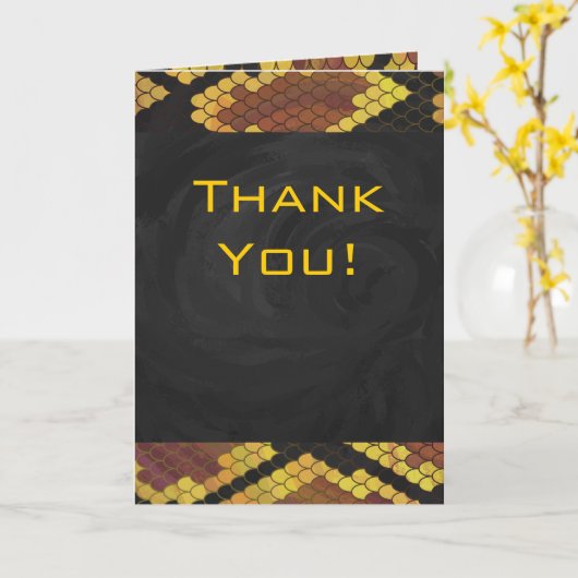 Monogram Snake Brown and Gold Print Kaart (Gele Bloem)