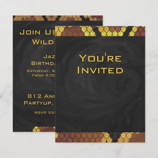 Monogram Snake Brown and Gold Print Kaart (Voorkant / Achterkant)