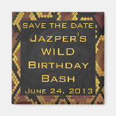 Monogram Snake Brown and Gold Print Magneet (Voorkant)