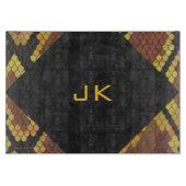 Monogram Snake Brown and Gold Print Snijplank (Voorkant)