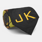 Monogram Snake Brown and Gold Print Stropdas (Opgerold)