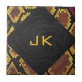 Monogram Snake Brown and Gold Print Tegeltje (Voorkant)
