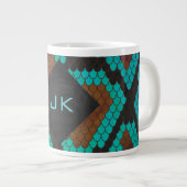 Monogram Snake Brown en Blauwgroen print Grote Koffiekop (Voorkant rechts)