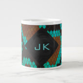 Monogram Snake Brown en Blauwgroen print Grote Koffiekop (Voorkant)
