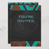 Monogram Snake Brown en Blauwgroen print Kaart (Voorkant / Achterkant)