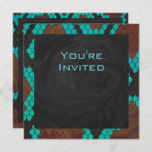 Monogram Snake Brown en Blauwgroen print Kaart (Voorkant / Achterkant)