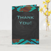 Monogram Snake Brown en Blauwgroen print Kaart (Gele Bloem)