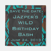 Monogram Snake Brown en Blauwgroen print Magneet (Voorkant)