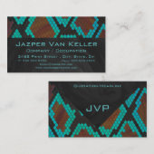 Monogram Snake Brown en Blauwgroen print Visitekaartje (Voorkant / Achterkant)