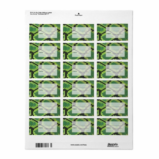 Monogram Snake Green en Black Etiket (Full Sheet)