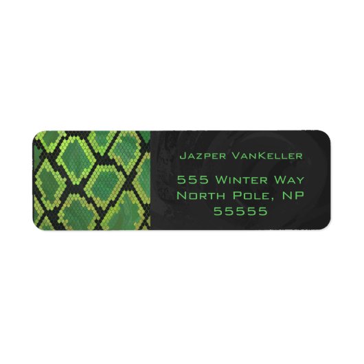 Monogram Snake Green en Black Etiket (Voorkant)