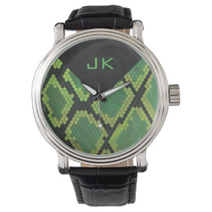 Monogram Snake Green en Black Horloge