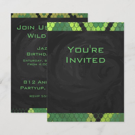 Monogram Snake Green en Black Kaart (Voorkant / Achterkant)