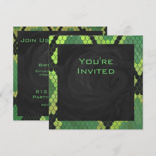 Monogram Snake Green en Black Kaart (Voorkant / Achterkant)