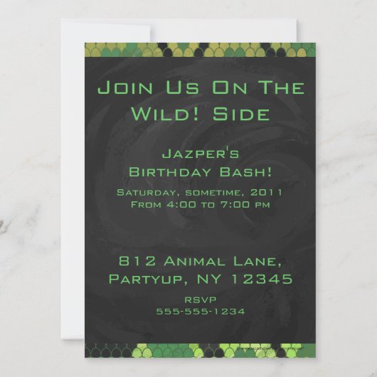 Monogram Snake Green en Black Kaart (Achterkant)