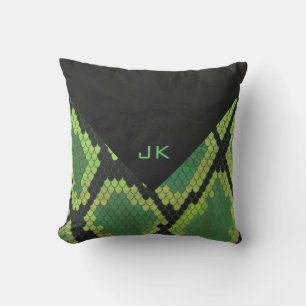 Monogram Snake Green en Black Kussen