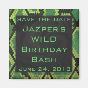 Monogram Snake Green en Black Magneet