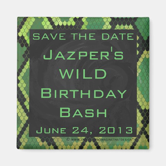 Monogram Snake Green en Black Magneet (Voorkant)