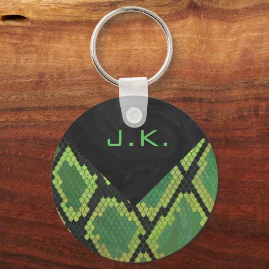 Monogram Snake Green en Black Sleutelhanger (Voorkant)