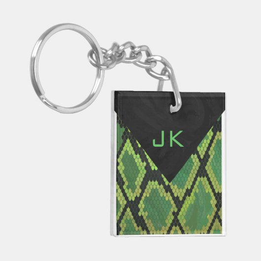 Monogram Snake Green en Black Sleutelhanger (Voorkant Links)