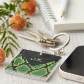 Monogram Snake Green en Black Sleutelhanger (Voorkant Rechts)