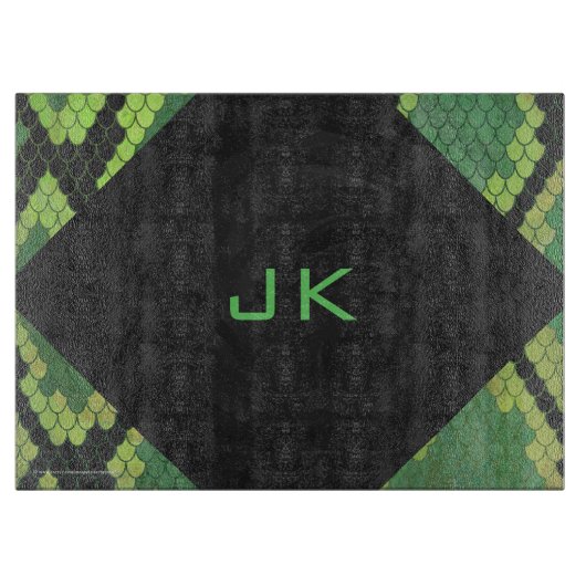 Monogram Snake Green en Black Snijplank (Voorkant)
