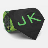 Monogram Snake Green en Black Stropdas (Opgerold)