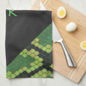 Monogram Snake Green en Black Theedoek (Quarter Fold)