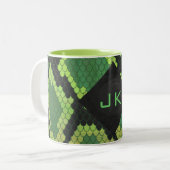 Monogram Snake Green en Black Tweekleurige Koffiemok (Voorkant links)