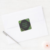 Monogram Snake Green en Black Vierkante Sticker (Envelop)